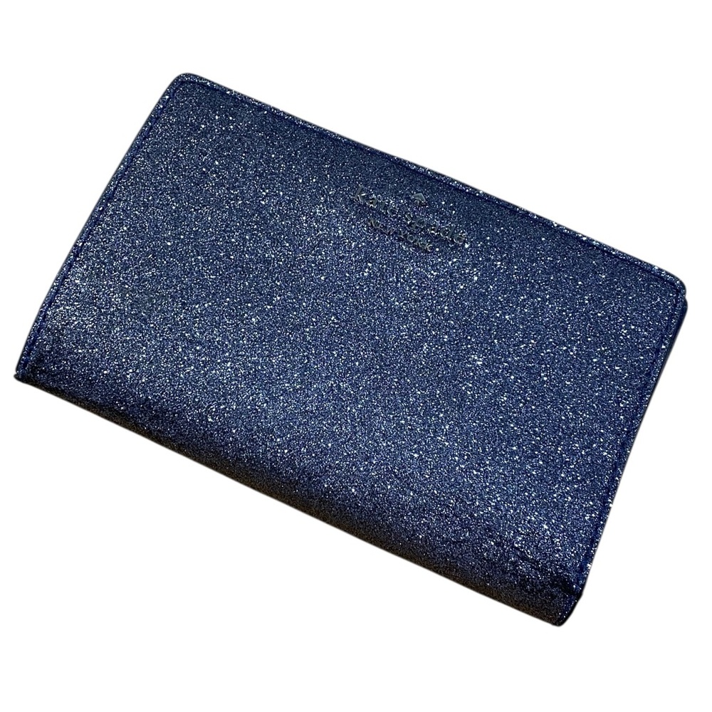 Kate Spade Joeley Dusk Navy Glitter Medium Bifold Wallet